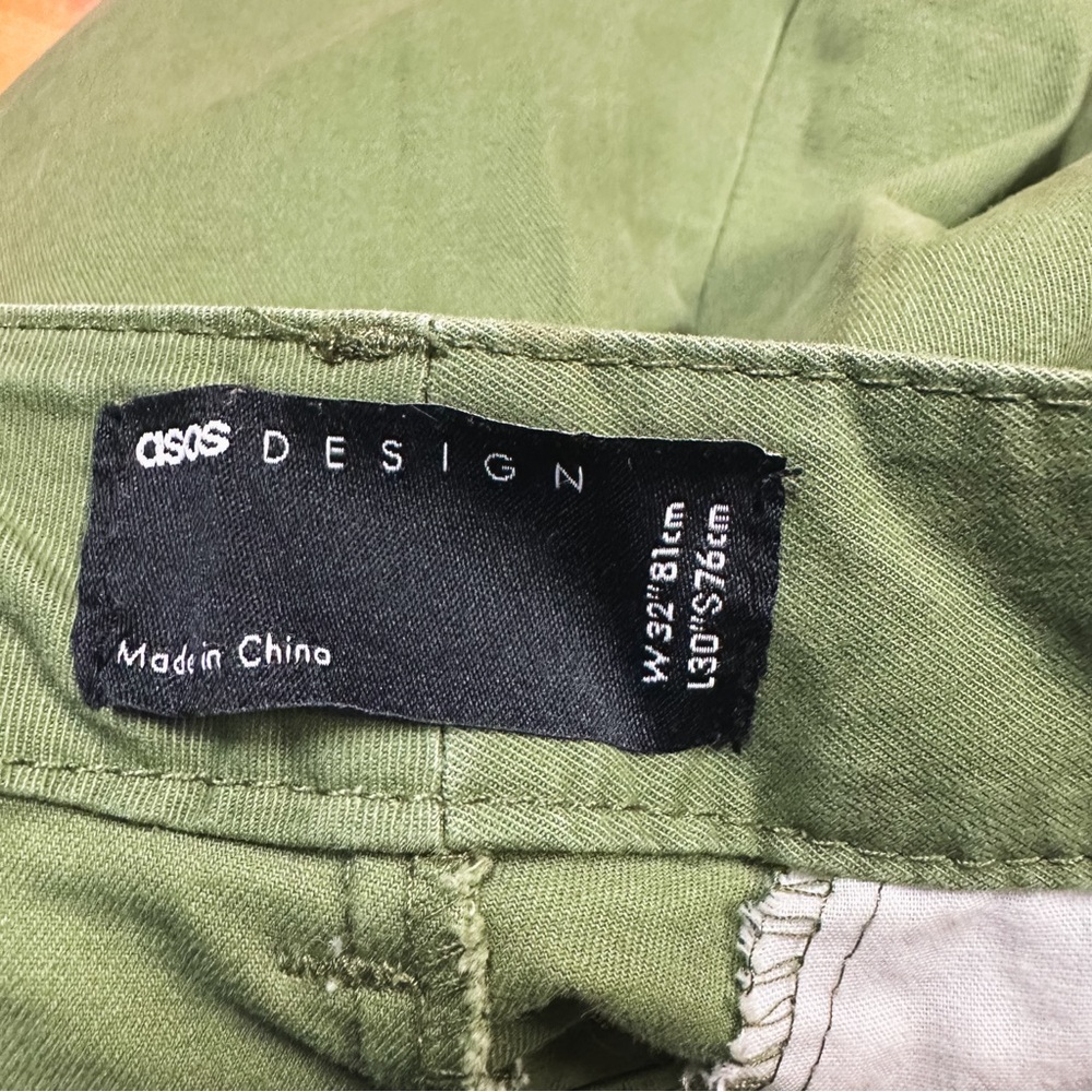 ASOS Design Army/Olive Green Skinny Pants Womens Size 32 x 30 - Picture 6 of 7